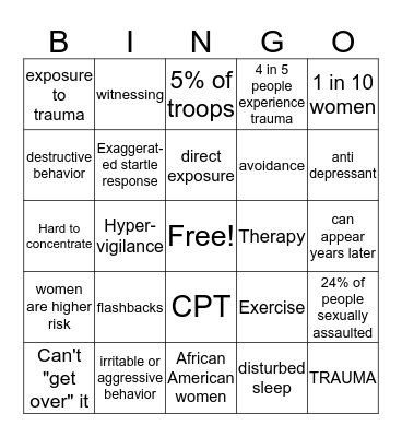 Love Shouldn't Hurt Bingo Card