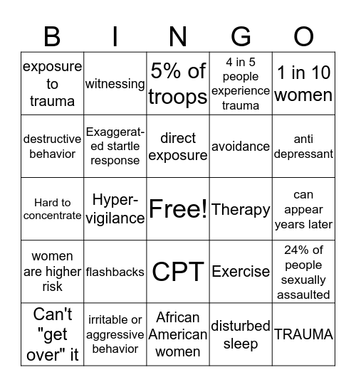 Love Shouldn't Hurt Bingo Card