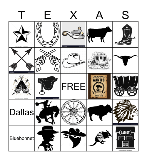 Wild West Bingo Card