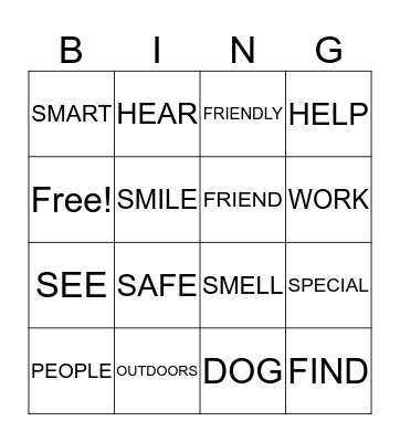 DOGS AT WORK Bingo Card