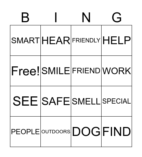 DOGS AT WORK Bingo Card