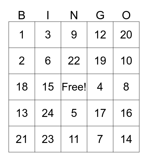 Thanksgiving  Bingo Card