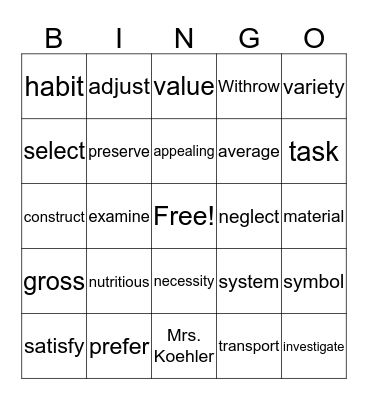 Read 180 Bingo Card