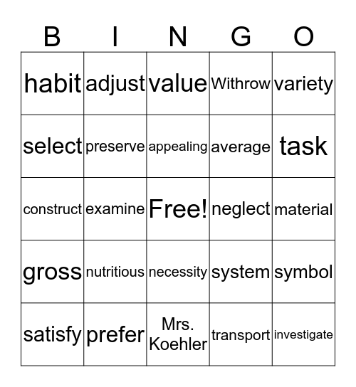 Read 180 Bingo Card
