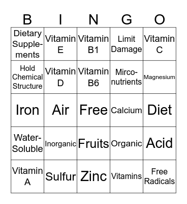 Micro Bingo Card