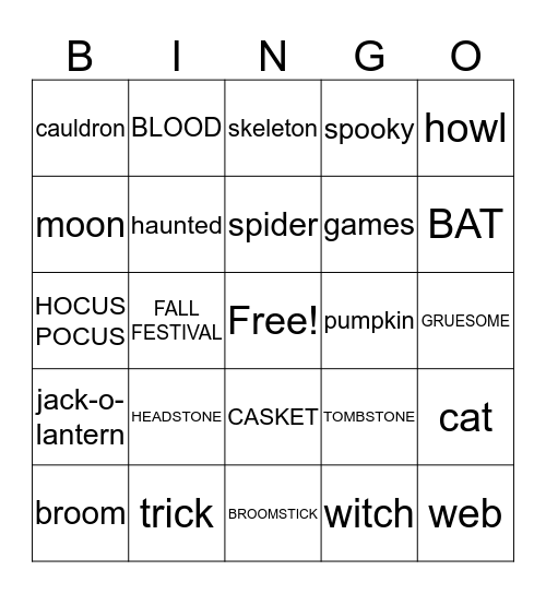 HALLOWEEN BINGO Card