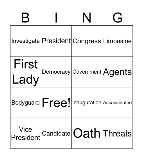 Vocab Bingo Card