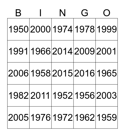 TXASCD 70th Anniversary - Decades Bingo !! Bingo Card