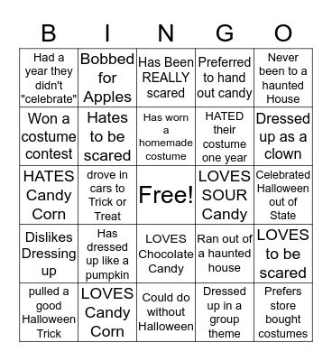 KTK Staff Halloween Bingo Card