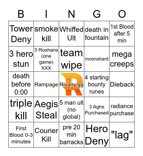 WESG Rivalry Bingo Card