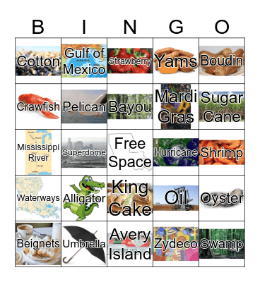 Louisiana Bingo Card