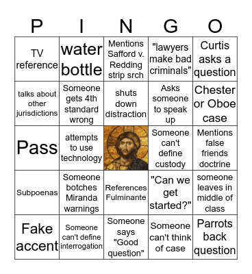 Con Crim Pringo Bingo Card