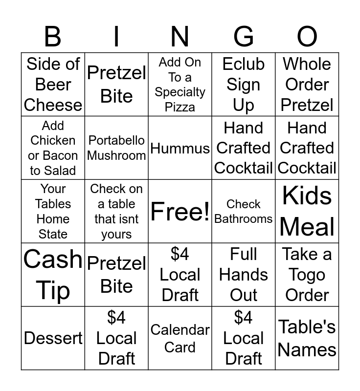 Wednesday Bingo!!! Bingo Card