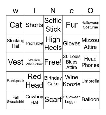 Wineo Bingo Card