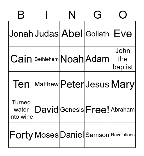 BIBLE Bingo Card