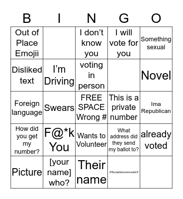 GOTV BINGO Card