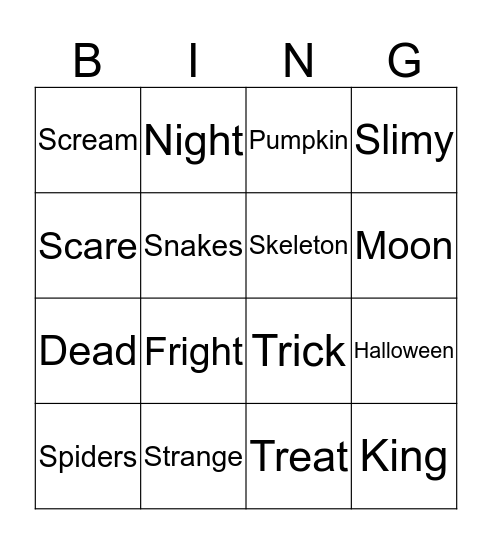 This is Halloween Bingo Card