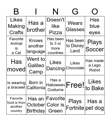 OOM   Bingo Card