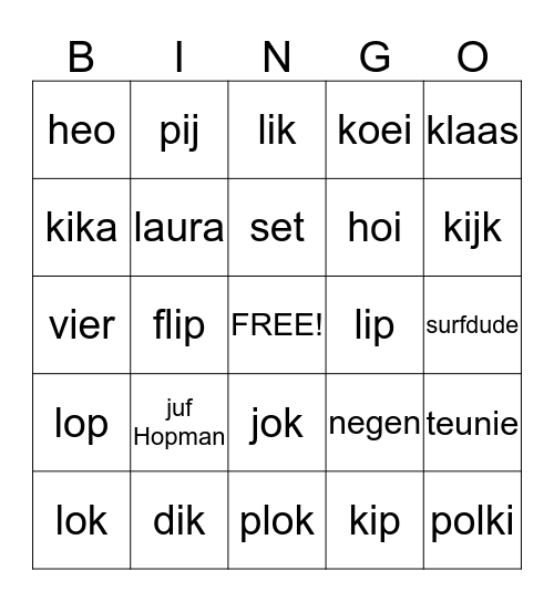 Bavinck-Bingo! Bingo Card