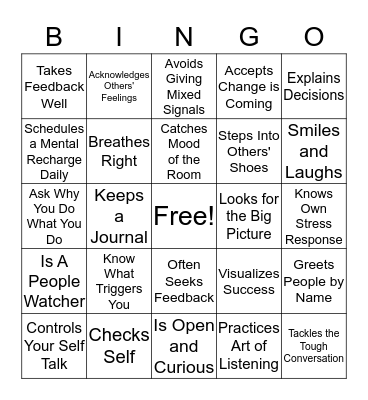 EI Bingo Card