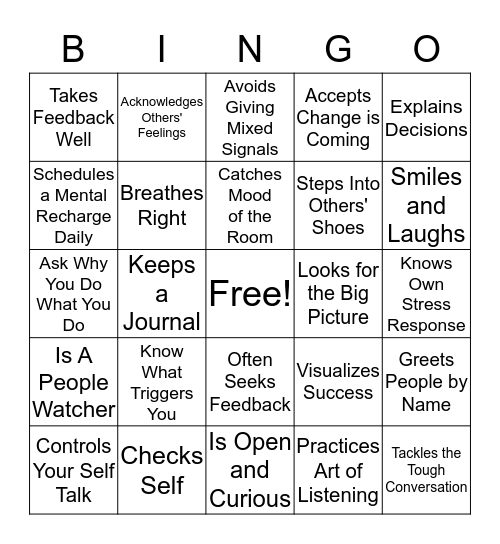 EI Bingo Card