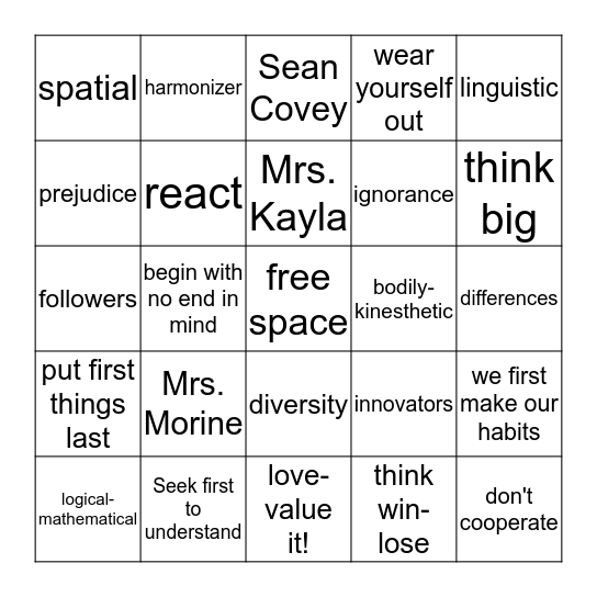 Ms. Forte-Second Chance Bingo Card