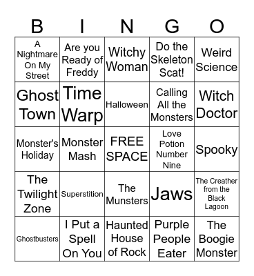 Halloween Bingo Card