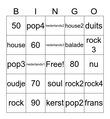 Swingo Bingo Card
