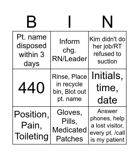 SAU  Bingo Card