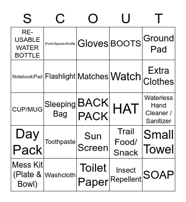 SCOUT BINGO Card