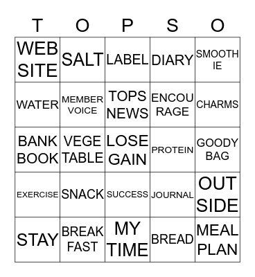 TOPS CONTEST WEEK 2 Bingo Card