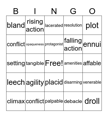 Most Dangerous Game Bingo Card