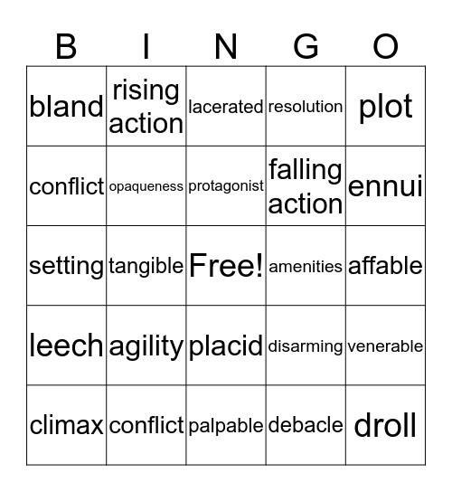 Most Dangerous Game Bingo Card