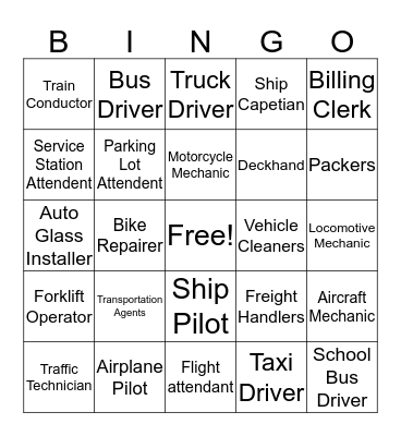 Transportation, Distribution, & Logistics  Bingo Card