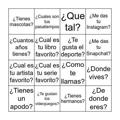 Making Friends - Question Comprehension Bingo Card