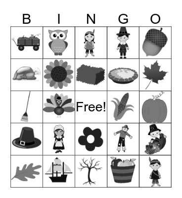 Thanksgiving Bingo Card