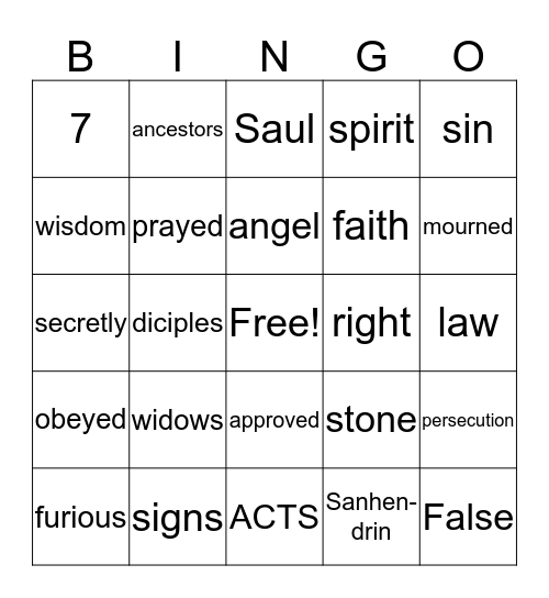 Dig 4 Bingo Card