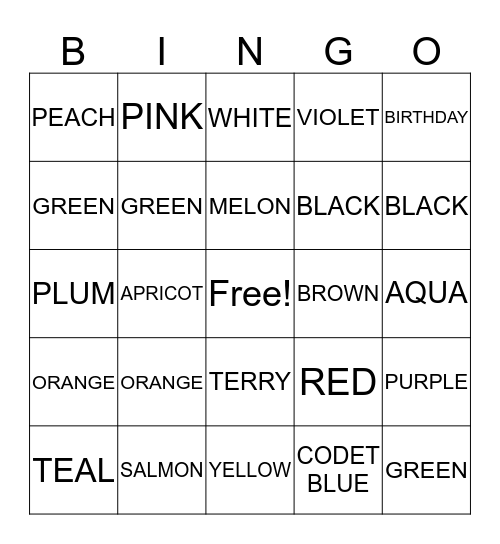 Terry's Birthday Drinking Bingo Card