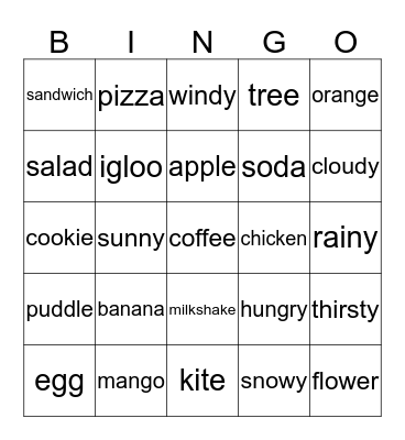 Let's Go Bingo Card
