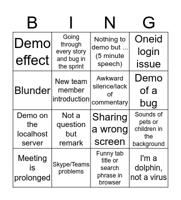 DEMO BINGO Card