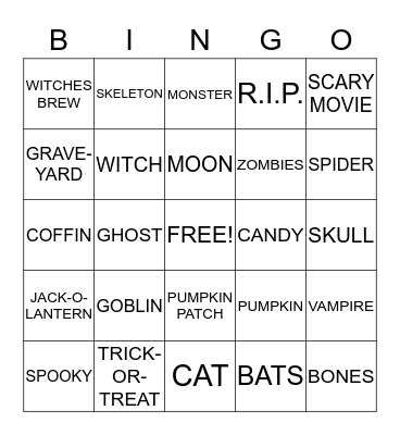 HALLOWEEN BINGO Card