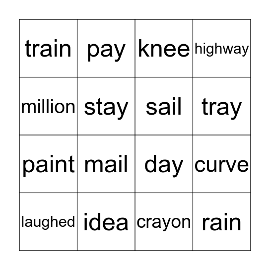 High-Frequency Words Bingo Card