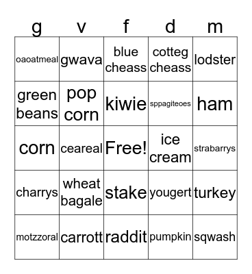 nintrishon bingo Card