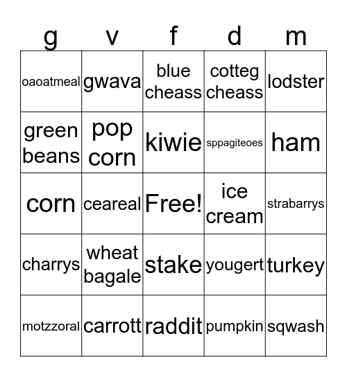 nintrishon bingo Card