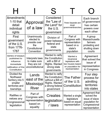 Chapter 7 Test Review Bingo Card