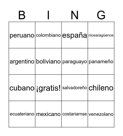 Hi Bingo Card