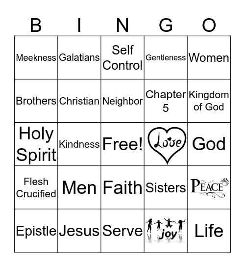 Fruit of the Spirit Bingo Card