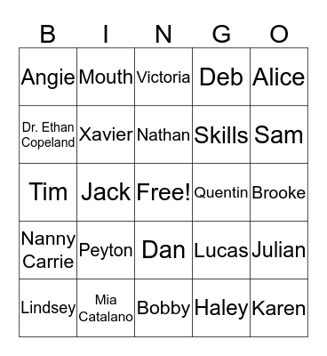 Seasons 5-6 OTH Bingo Card