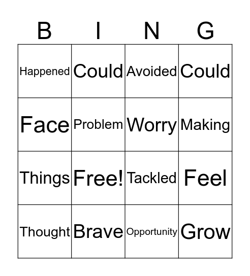 What to do with a Problem Bingo Card