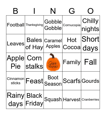 Fall Bingo  Bingo Card